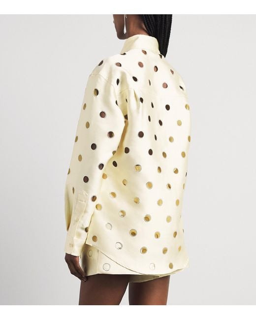 Sandro Natural Openwork Rhinestone Shirt
