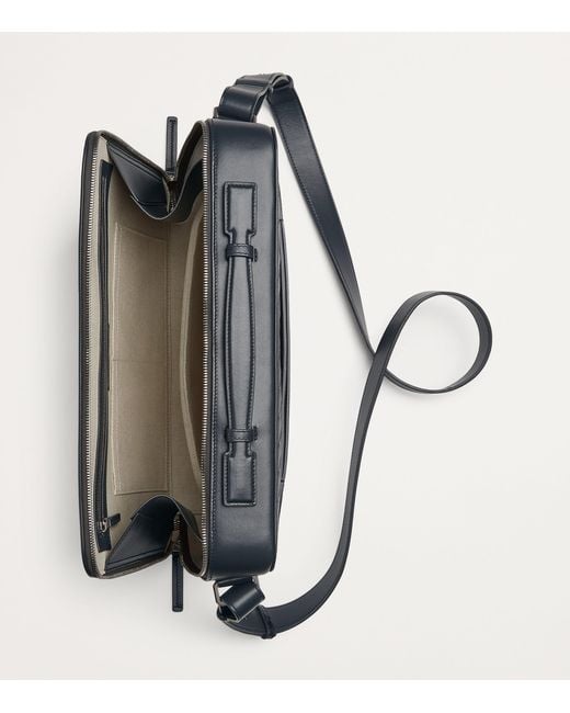 Bottega Veneta Blue Leather Slim Getaway Briefcase for men