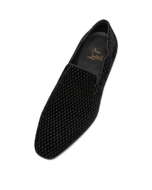 Christian Louboutin Black Dandy Chick Velvet Loafers for men