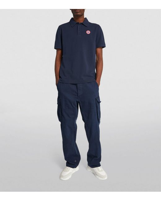 Canada Goose Blue Logo Beckley Polo Shirt for men