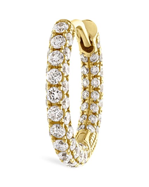 Maria Tash Metallic Diamond Five Row Pavé Single Hoop Earring
