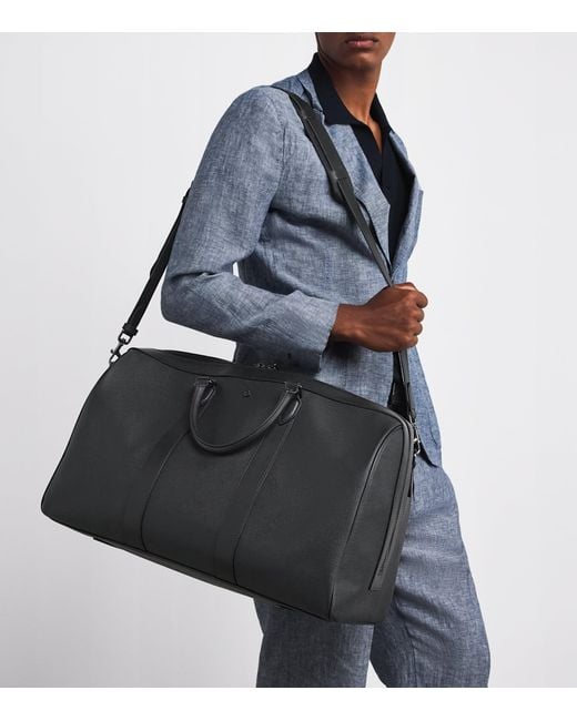 Harrods Black Leather Holdall for men