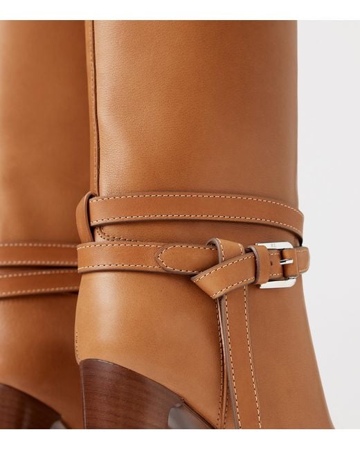Ralph Lauren Brown Leather Donnely Knee-High Boots 90