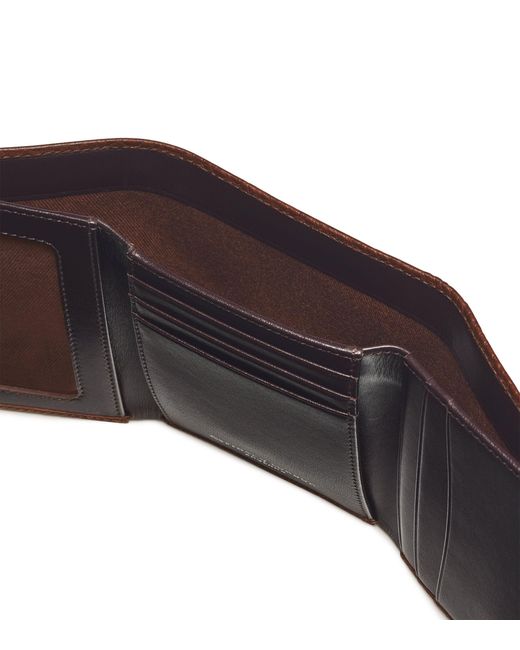 Aspinal Brown Leather Trifold Wallet for men