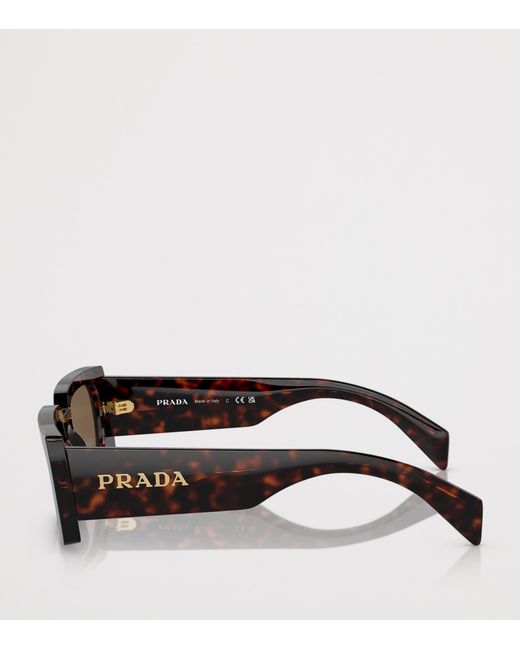 Prada Brown Acetate Pr A07S Rectangular Sunglasses