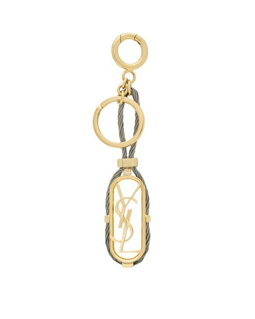 Saint Laurent Metallic Cable-Detail Cassandre Bag Charm