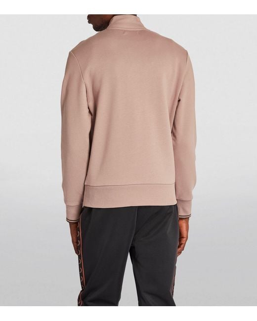 Fred Perry Pink Quarter-zip Loopback Sweatshirt for men