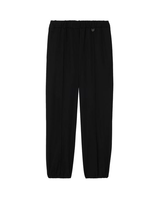 Burberry Black Wool Twill Sweatpants