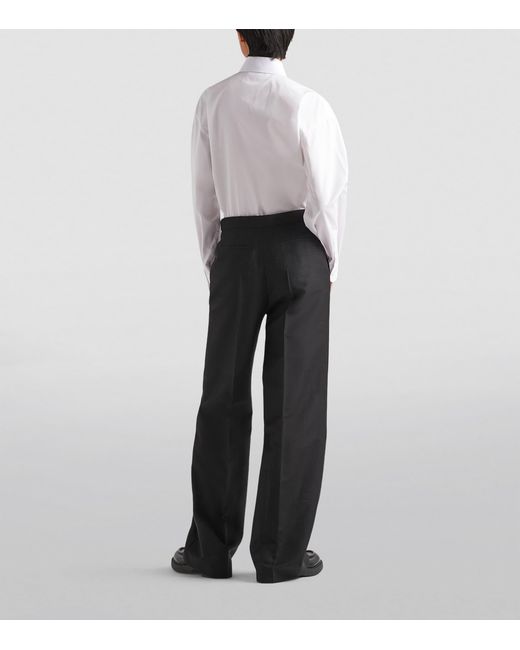 Prada White Cotton Poplin Logo Shirt