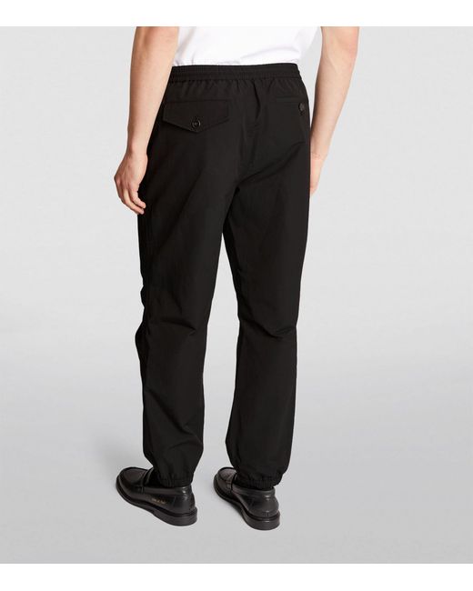 Theory Black Cotton-blend Cuffed Track Pants for men