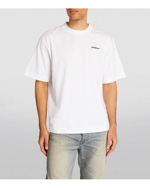 Off-White c/o Virgil Abloh White Embroidered Tattoo-arrows T-shirt for men