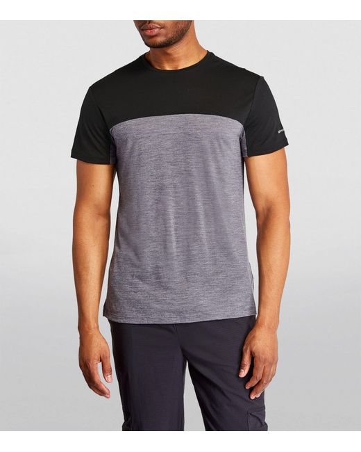 Icebreaker Black Merino Wool-blend Cool-lite T-shirt for men