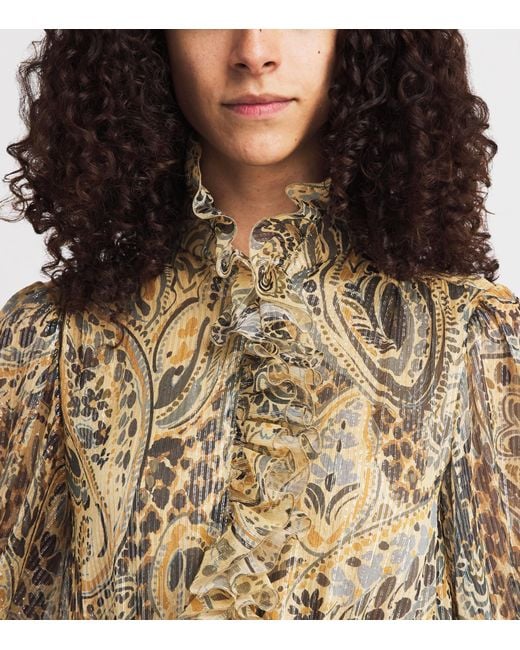 Etro Natural Silk-Blend Leopard Midi Dress