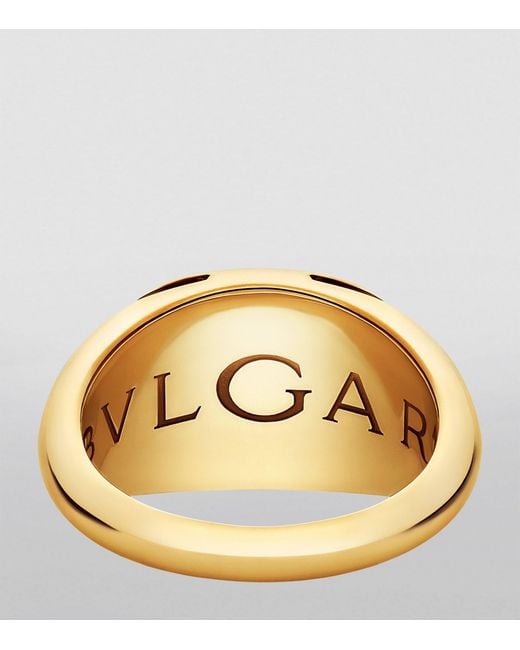 BVLGARI Metallic Yellow Gold Cabochon Ring