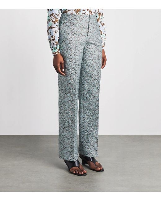 Tory Burch Gray Jacquard Trousers