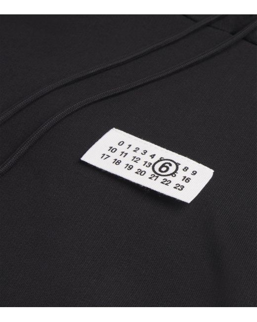 MM6 by Maison Martin Margiela Black Cotton Numeric Tab Hoodie for men
