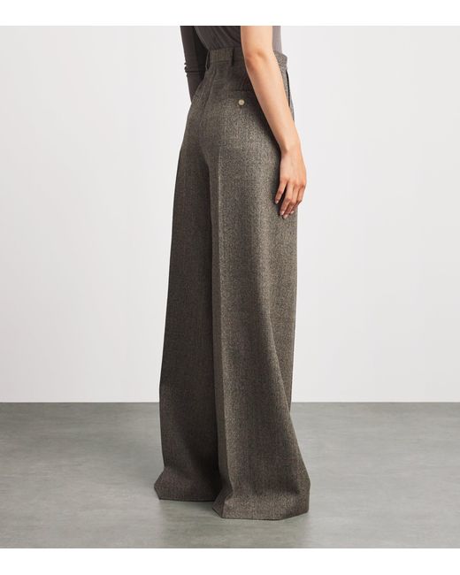 Rick Owens Brown Wool Wide-Leg Trousers