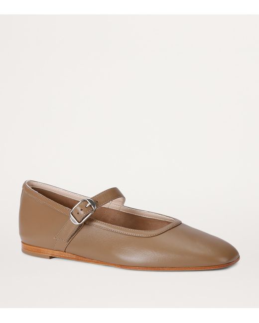 Le Monde Beryl Leather Mary Jane Ballet Flats in Brown | Lyst