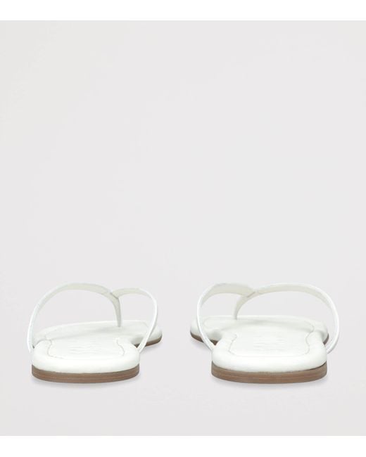 Staud White Leather Freja Flip Flops