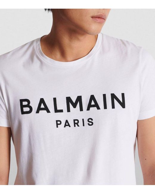 Balmain White Logo T-shirt for men