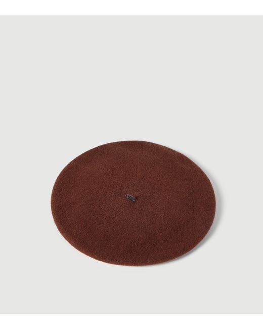 Brunello Cucinelli Brown Wool Beret