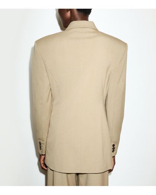 MAX&Co. Natural Single-Breasted Blazer