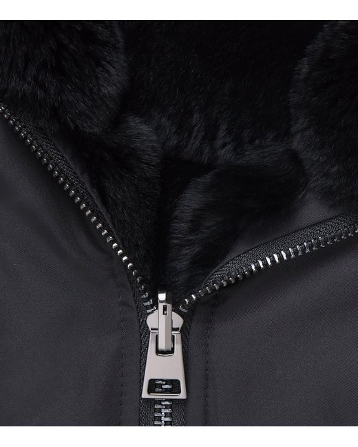 Yves Salomon Blue Fox-Rabbit Fur-Trim Parka