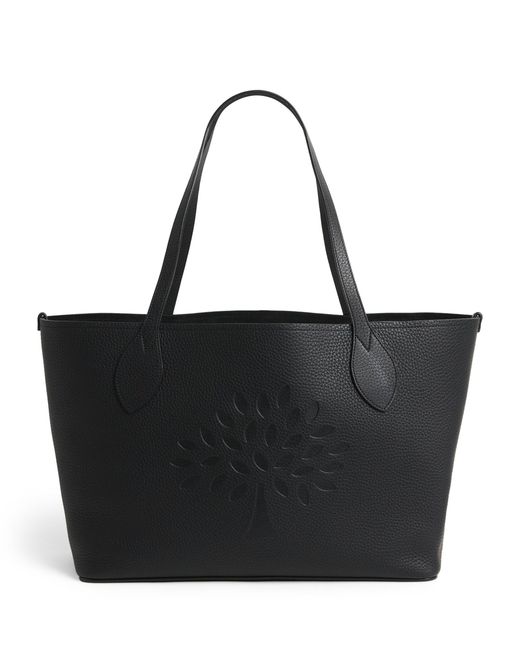 Mulberry Black Grained Leather Tree Tote Bag