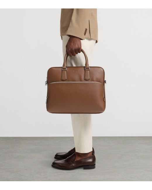 Boss Brown Logo-Emed Document Case for men