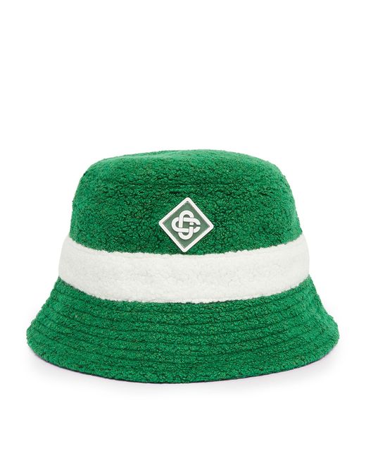 CASABLANCA Green Terrycloth Bucket Hat for men