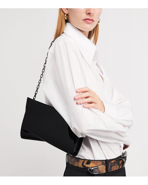 Christian Louboutin Black Loubitwist Patent Leather Clutch Bag