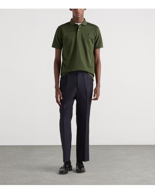 Prada Green Cotton Piqué Polo Shirt for men