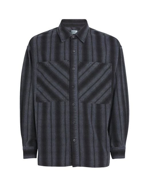 Agolde Gray Cotton-Blend Stripe Brennan Shirt for men