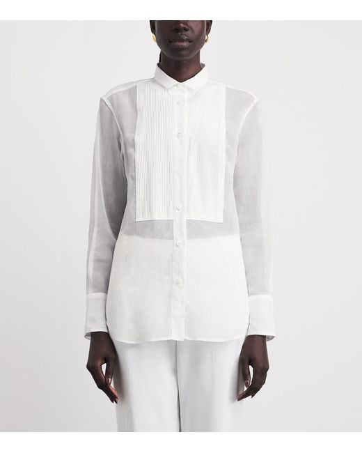 Eleventy White Cotton Longline Dress Shirt