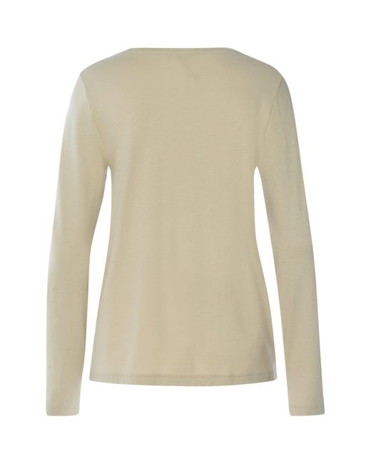 Hanro Natural Stretch-Cotton Long-Sleeve Sleep & Lounge T-Shirt