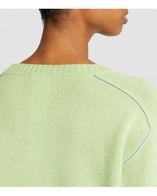 MAX&Co. Green Cashmere Embroidered Heart Sweater