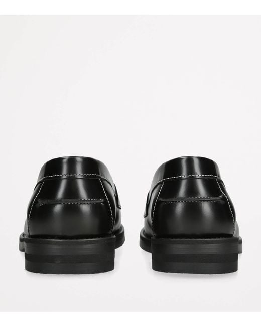 Duke & Dexter Black Leather Kiss Wilde Penny Loafers