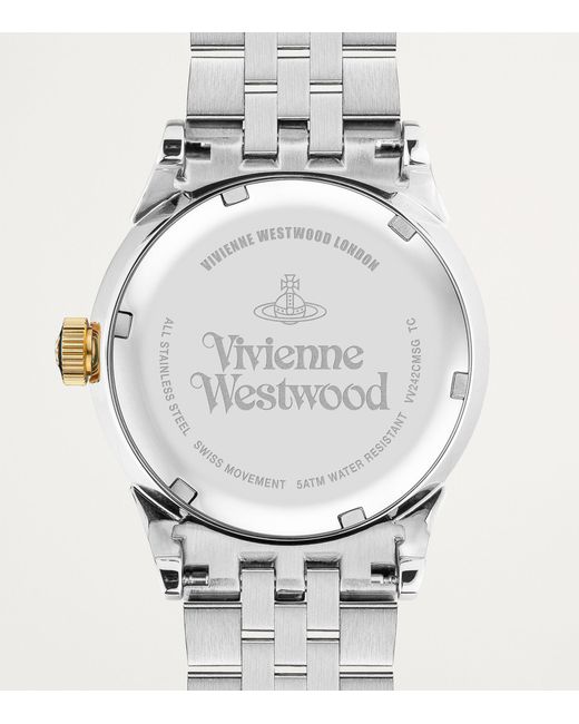 Vivienne Westwood Metallic Stainless Steel Seymour Homme Watch 41mm for men