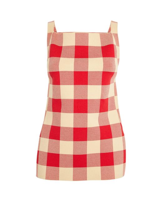 High Sport Red Gingham Jacquard Asher Top