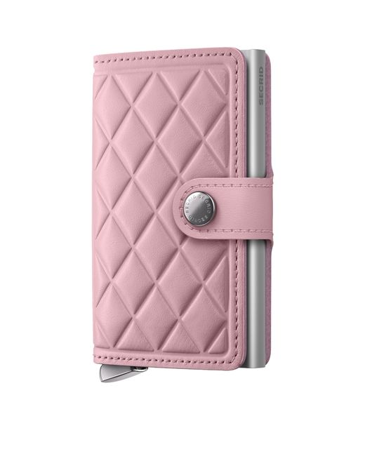 Secrid Pink Leather Diamond-Embossed Miniwallet for men