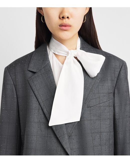 Sandro Gray Wool Rhinestone Blazer