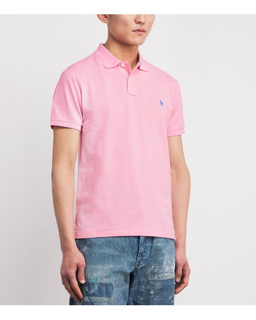 Polo Ralph Lauren Pink Cotton Mesh Slim-Fit Polo Shirt for men