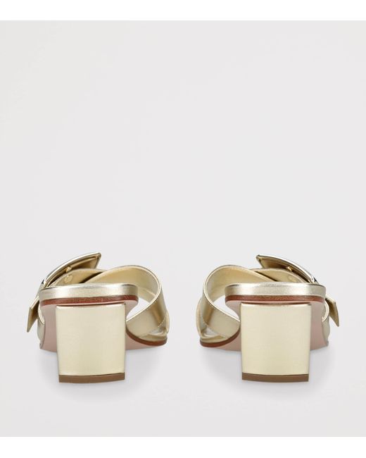 Roger Vivier White Leather Belle Vivier Mules 45
