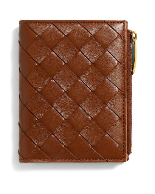 Bottega Veneta Brown Small Leather Bifold Wallet