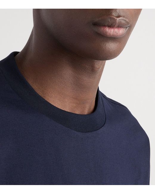 Prada Blue Cotton Conceptual Triangle T-Shirt for men
