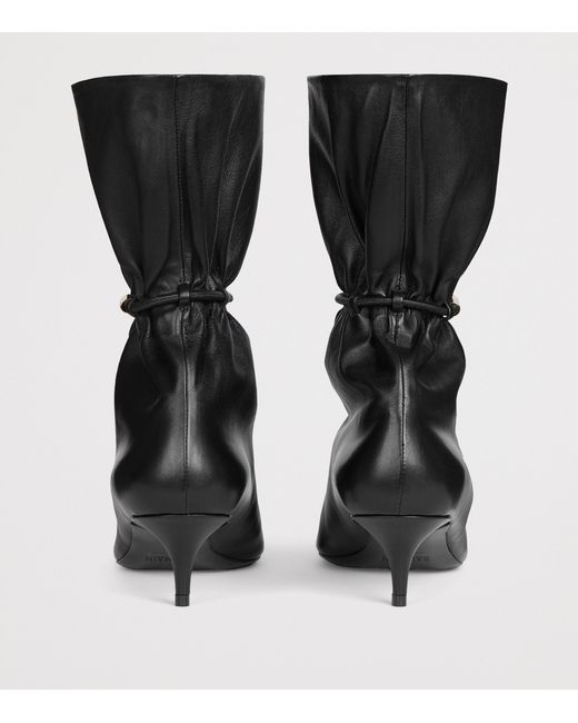 Balmain Black Lambskin Sphynx Ankle Boots