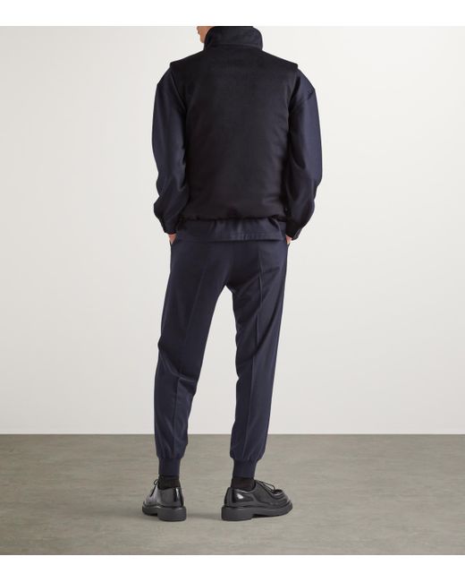 Prada Blue Triangle-Logo Cashmere Gilet for men