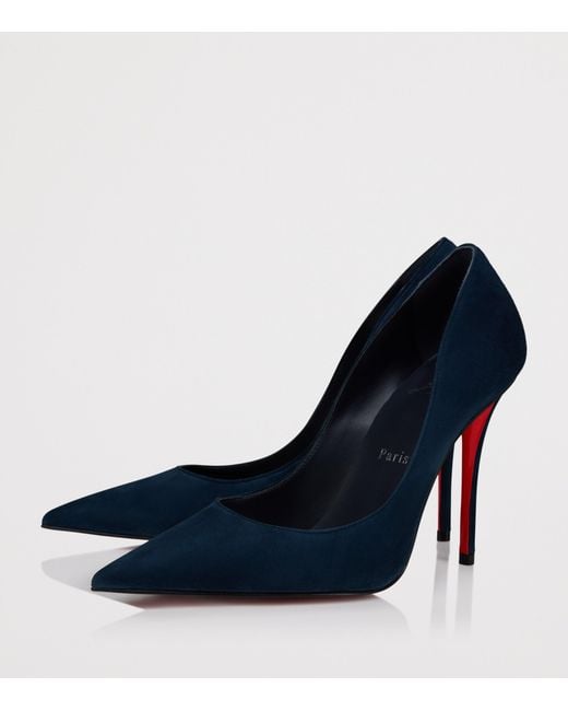 Christian Louboutin Blue Miss Z 100 Suede Pumps