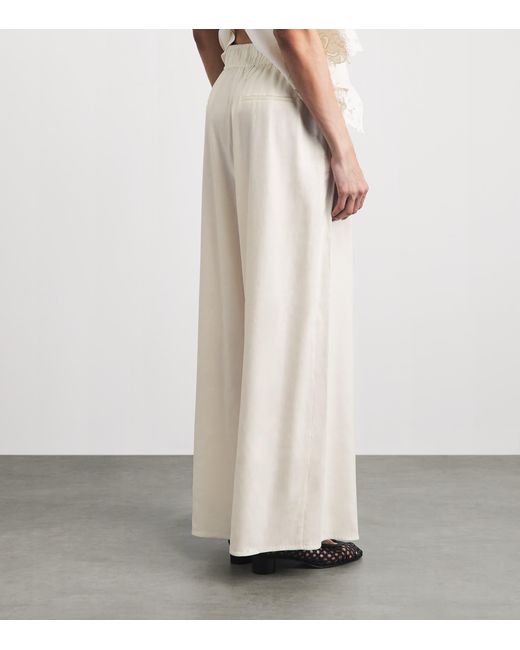Camilla & Marc White Linen-Blend Chara Wide-Leg Trousers