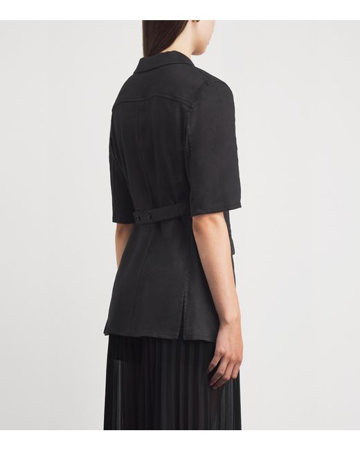 Theory Black Linen-Blend Blazer